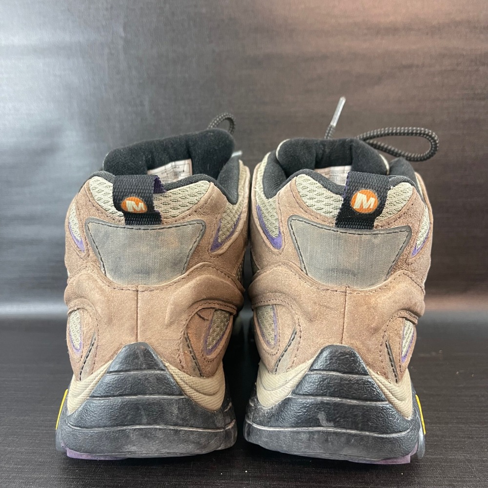 Merrell Moab 2 Vent Womens 8.5 Brown Purple Suede Mid Top Hiking Trail Boots - Picture 5 of 9